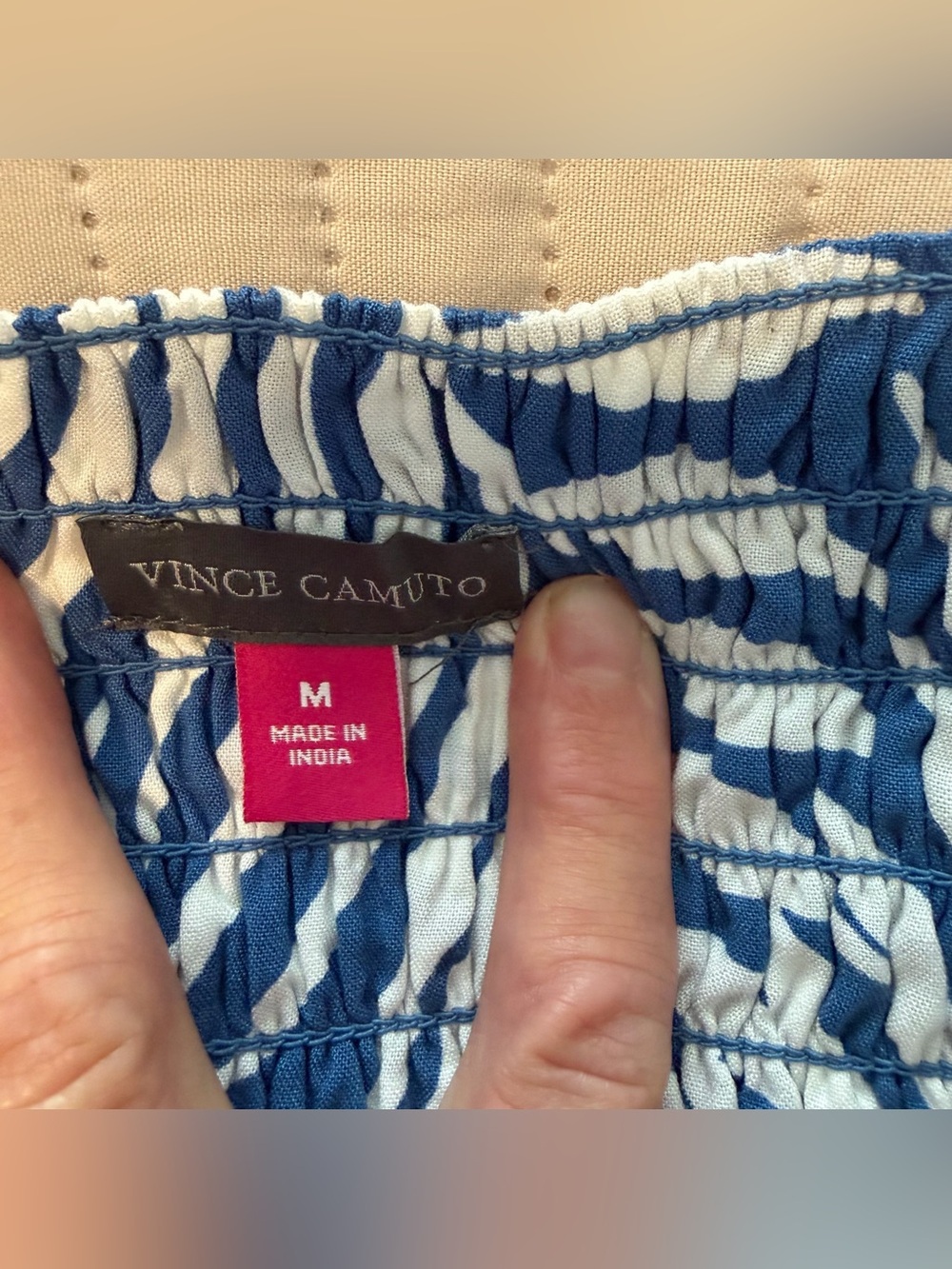Vince Camuto Blue and White Palm-Print Maxi Dress - Picture 4 of 5
